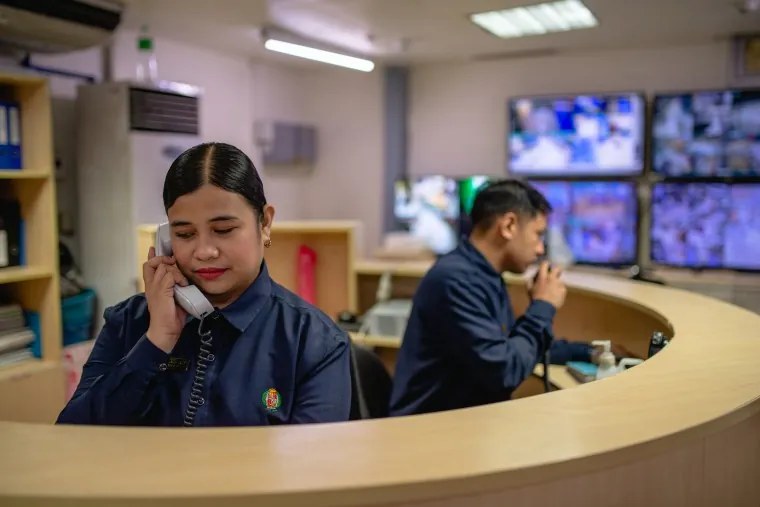 Security monitoring and information handling at a client site.